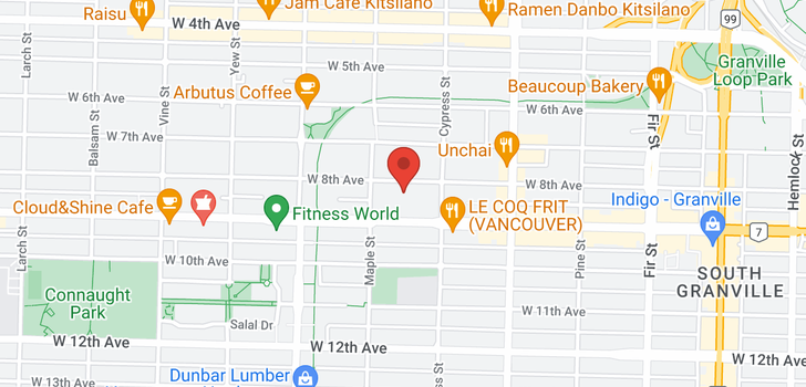 map of 111 1950 W 8TH AVENUE